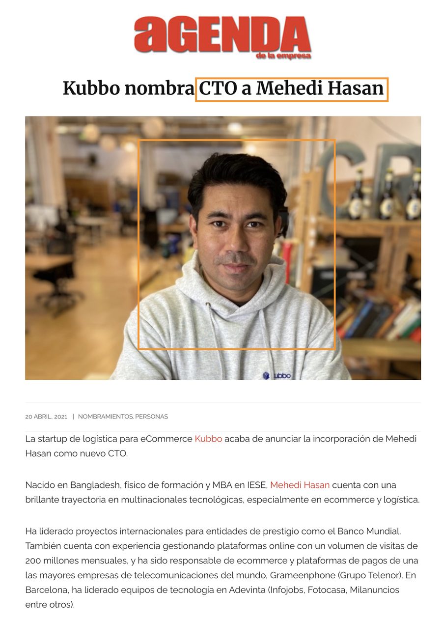 Agenda Empresa article: Kubbo nombra CTO a Mehedi Hasan