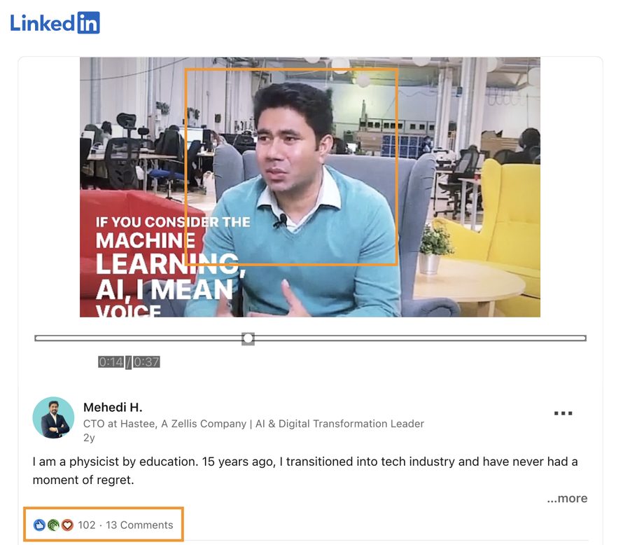 LinkedIn video interview of Mehedi Hasan on encouraging women to join the tech industry